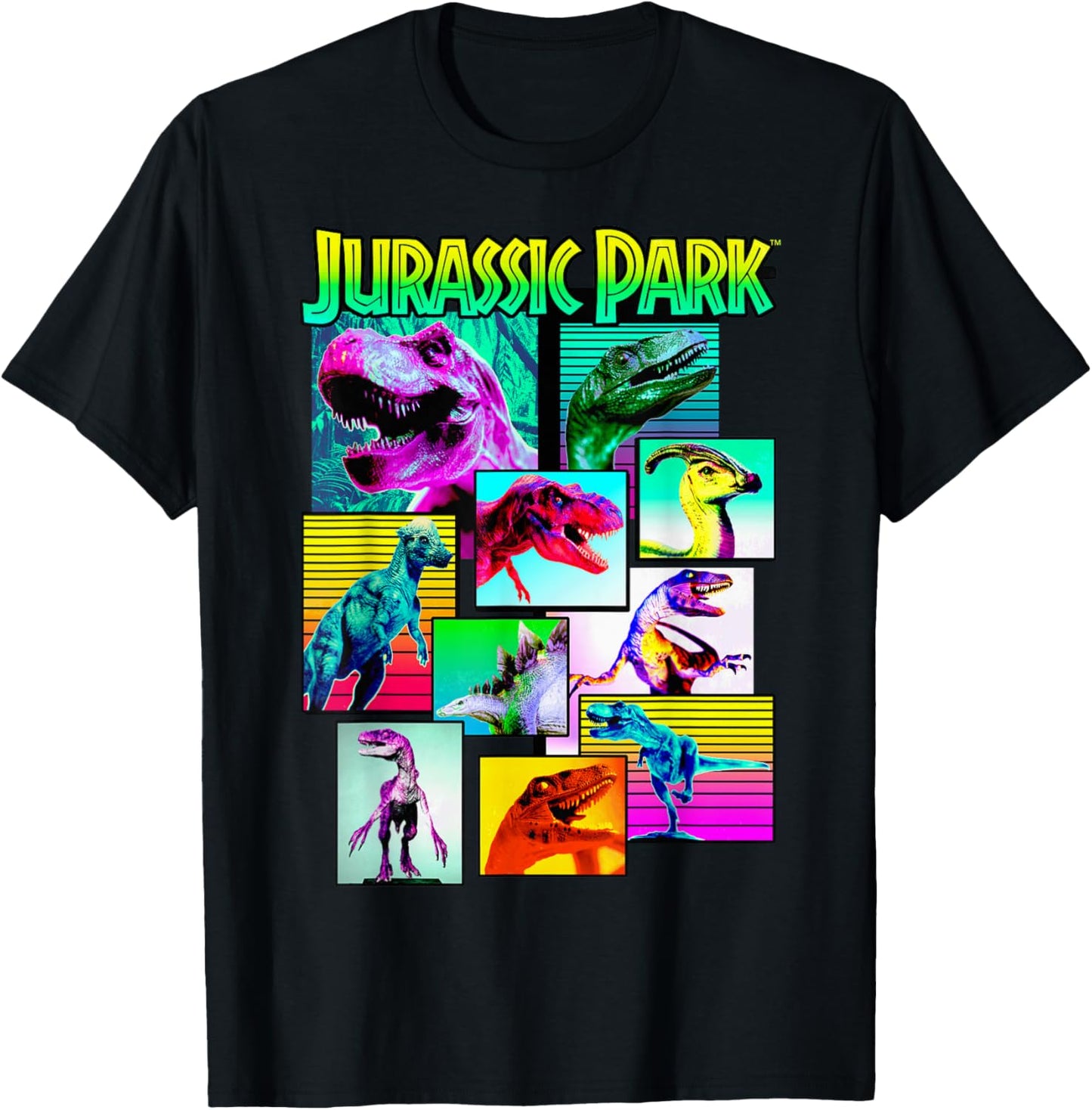 Jurassic Park Dinosaurs Of The Park Neon Retro T-Shirt