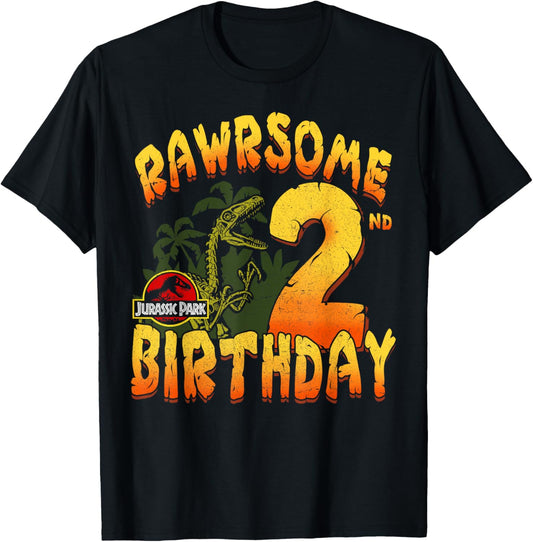 Jurassic Park Rawrsome 2nd Birthday T-Shirt