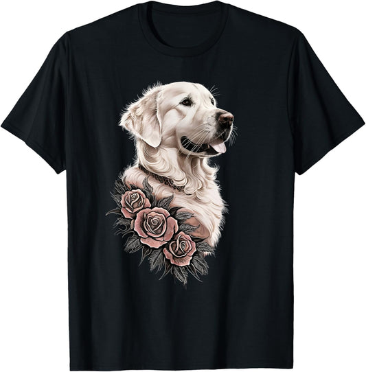 White English Cream Golden Retriever Dog for Women Men Kids T-Shirt