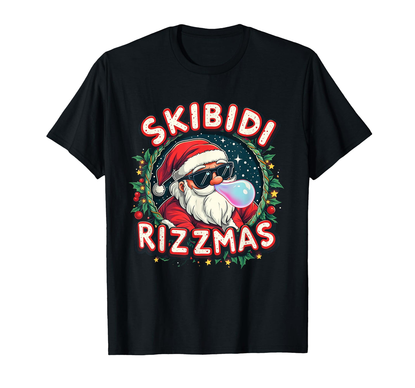 Skibidi Rizzmass Celebration Merry Christmas Funny Santa T-Shirt