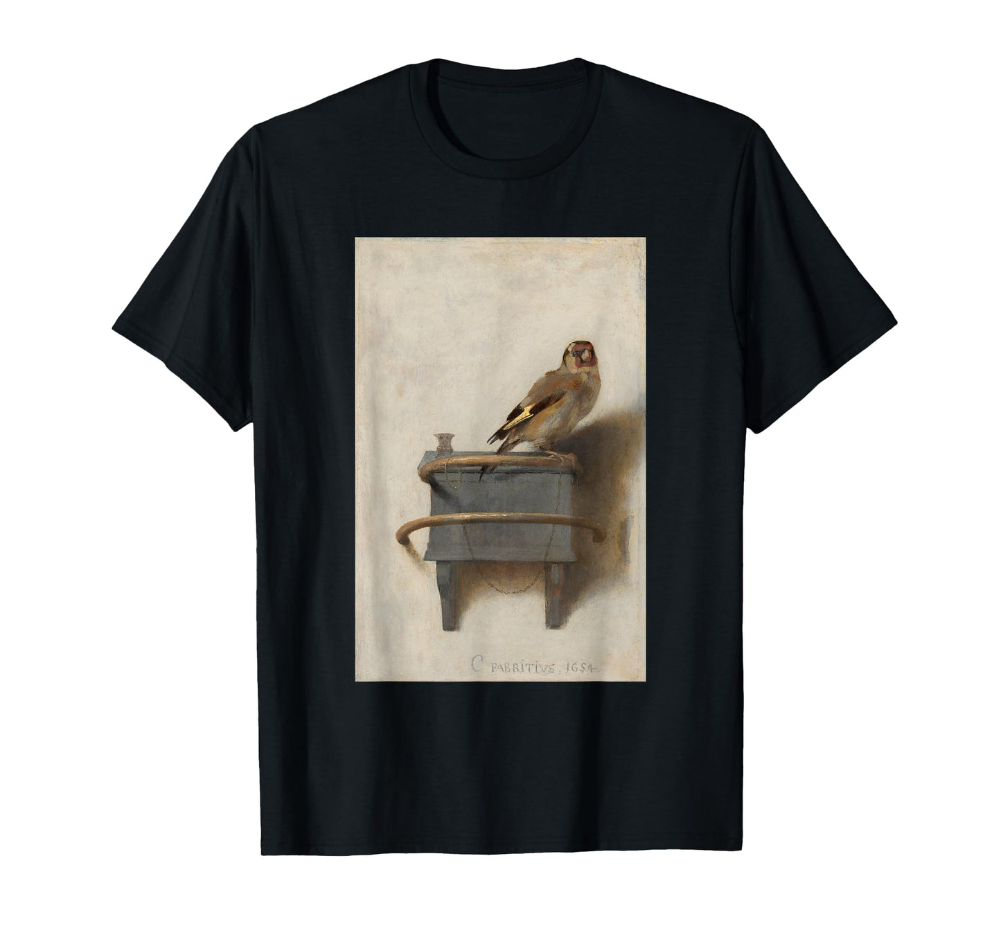 The Goldfinch by Carel Fabritius Bird Painting Fine Art T-Shirt