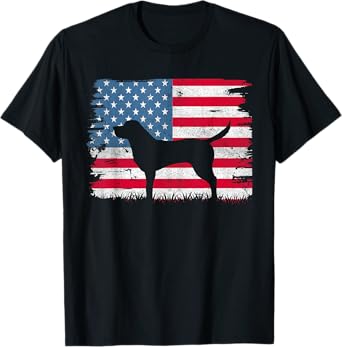 Black Labrador American Flag USA 4th of July Men Women Kids T-Shirt