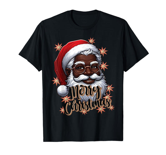 African American Santa Christmas Pajama Black X-Mas T-Shirt