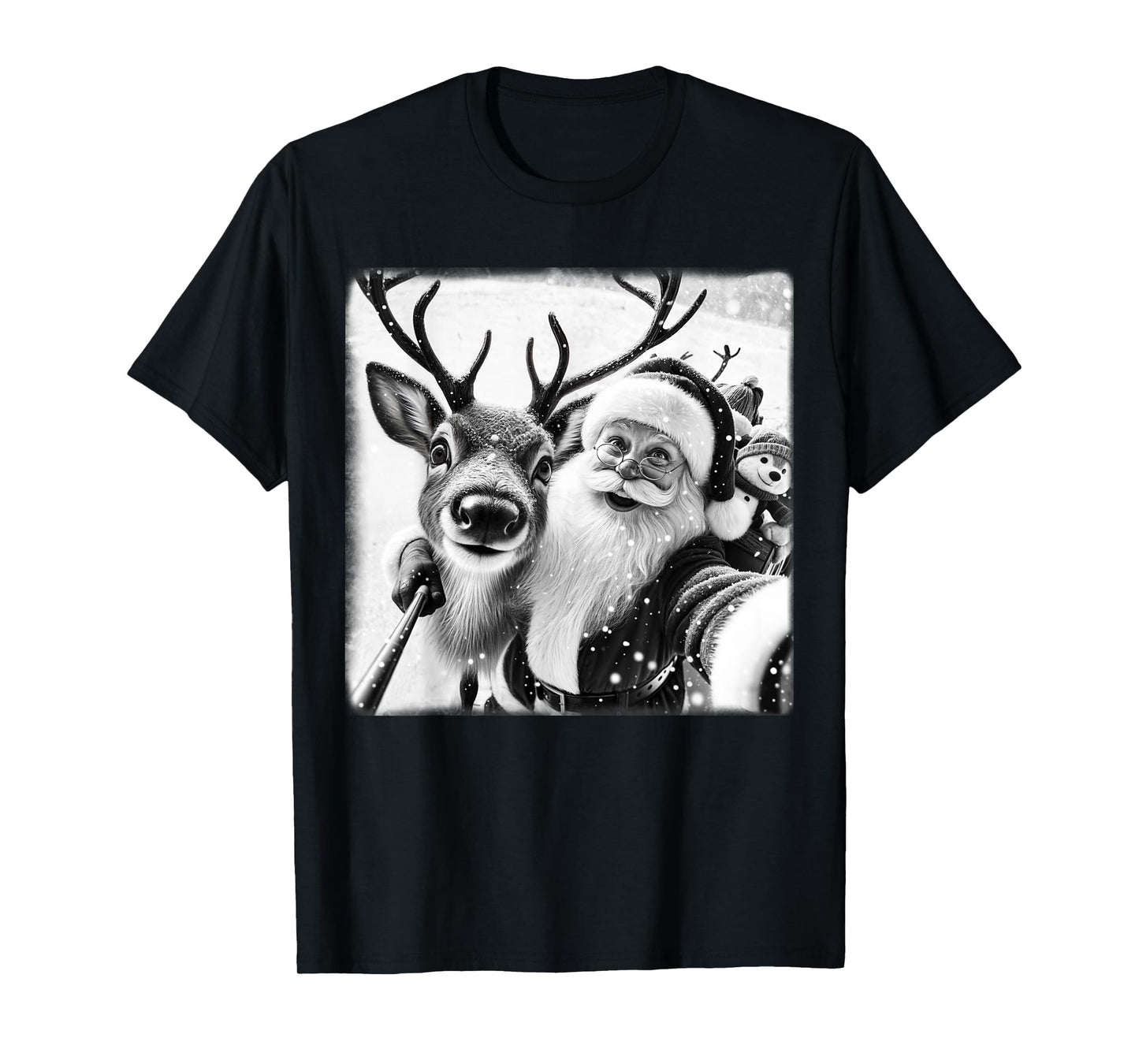 Funny Reindeer Selfie Christmas Santa Claus Xmas Cute Santa T-Shirt