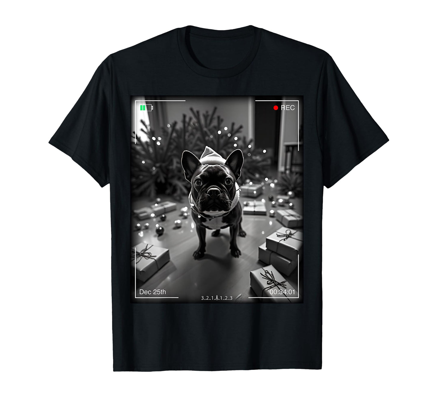 Christmas French Bulldog Caught On Camera T-Shirt