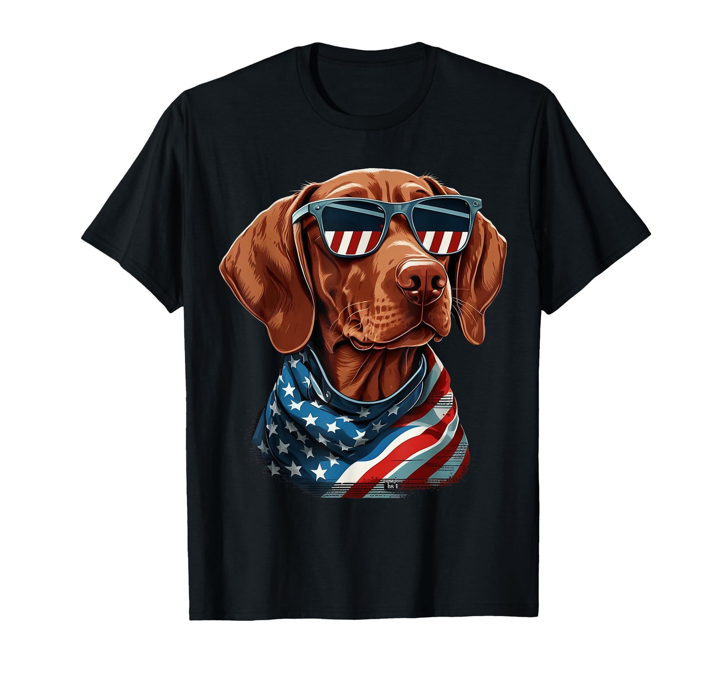 USA 4th Of July Vizsla on Patriotic American Vizsla T-Shirt for Women Kids Men