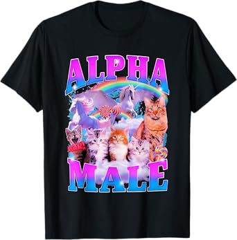 Cat And Unicorn Alpha Male T-Shirt