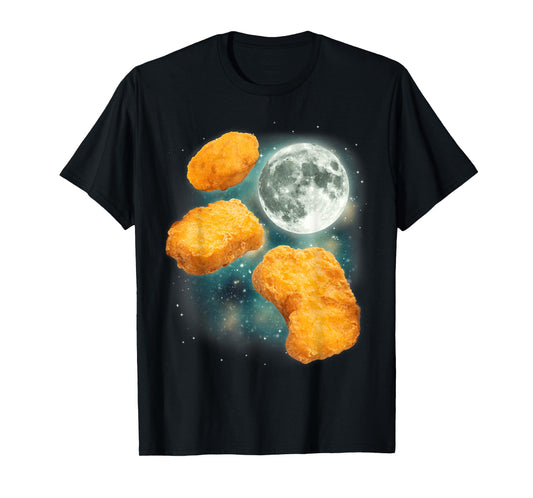 Three Chicken Nuggets Howl at the Moon Funny Parody Tendies T-Shirt