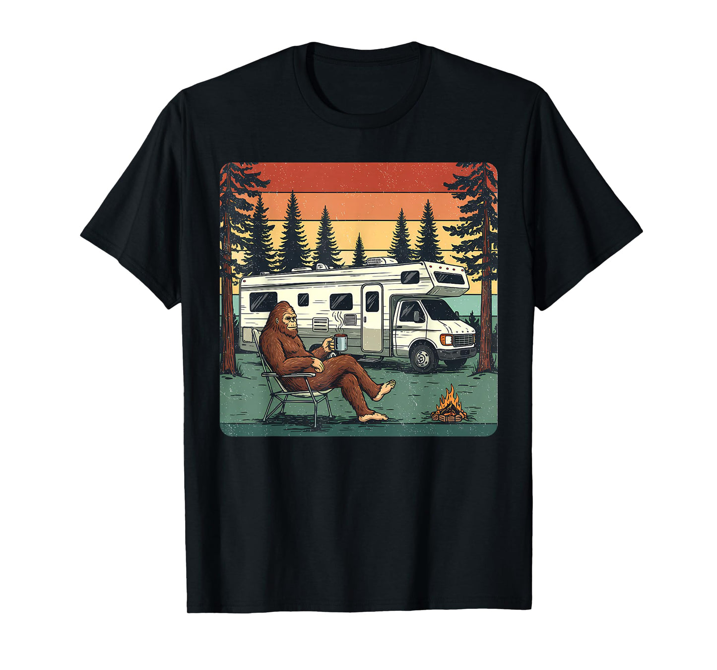 Vintage Camping Motorhome RV Bigfoot Adventure T-Shirt