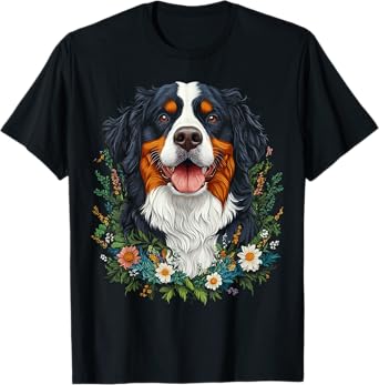 Bernese Mountain Dog Motif Pet Mandala Bernese Mountain T-Shirt