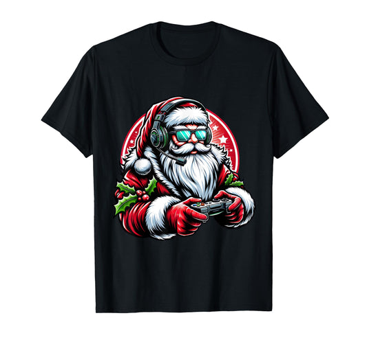 Christmas Gamer Boys Video Game Santa Xmas T-Shirt