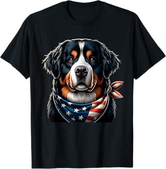 Bernese Mountain dog usa american flag T-Shirt