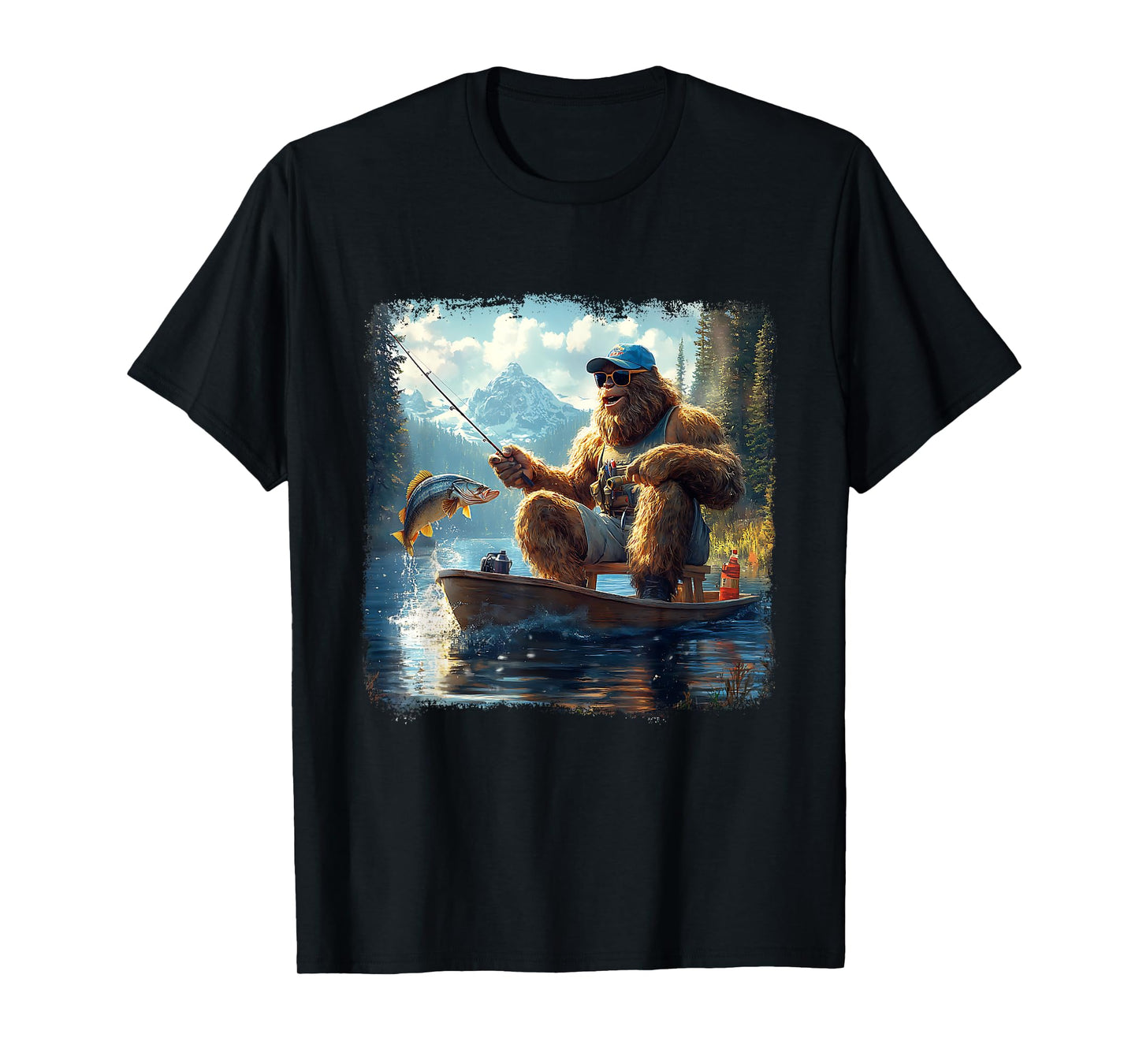 Catch of the Day Bigfoot Fishing Adventure Funny Sasquatch T-Shirt