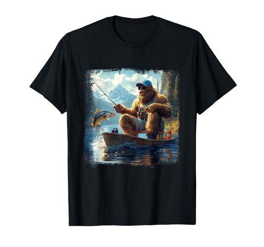 Catch of the Day Bigfoot Fishing Adventure Funny Sasquatch T-Shirt