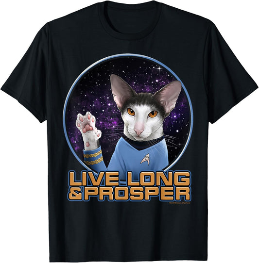 Star Trek: The Original Series Spock Cat Live Long & Prosper T-Shirt