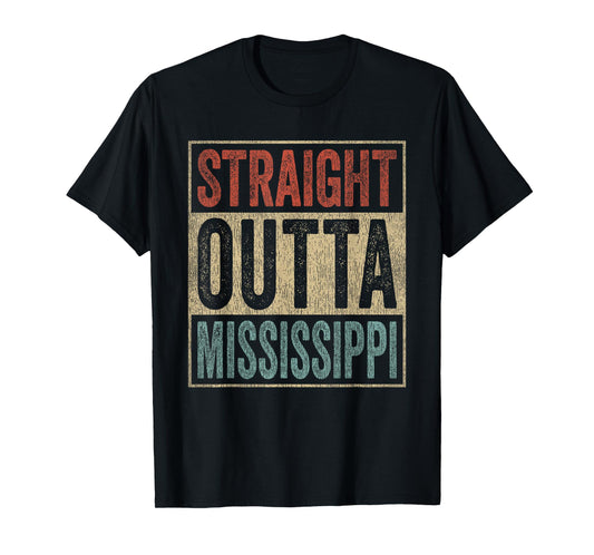 Retro Mississippi Souvenir Straight Outta Mississippi T-Shirt