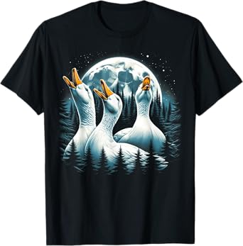 3 Ducks Howling At The Moon Wolf Animal T-Shirt