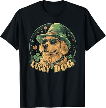 Golden Retriever Dog - St. Patrick's Day Saint Paddy's Irish Men Women Kids T-Shirt