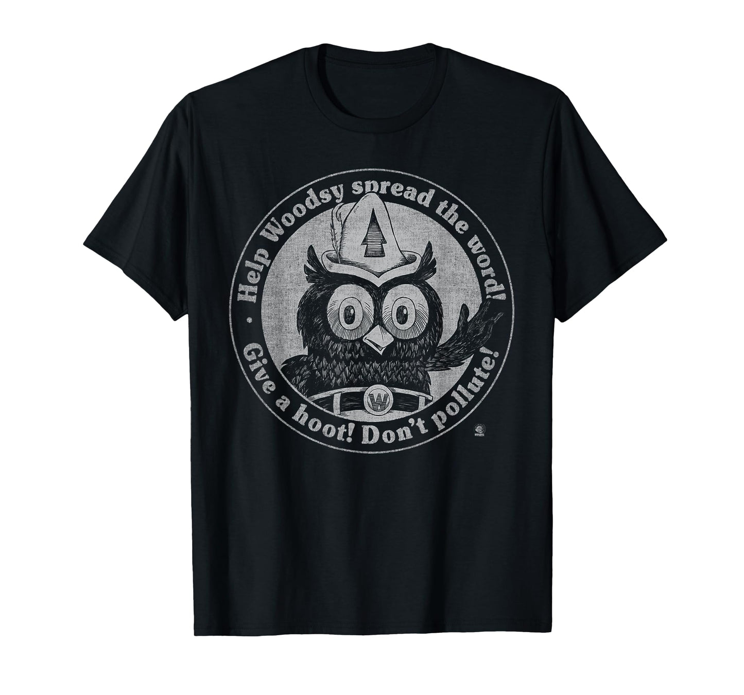 Woodsy Owl Give a Hoot Distressed and Faded Retro T-Shirt