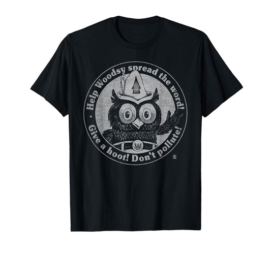 Woodsy Owl Give a Hoot Distressed and Faded Retro T-Shirt