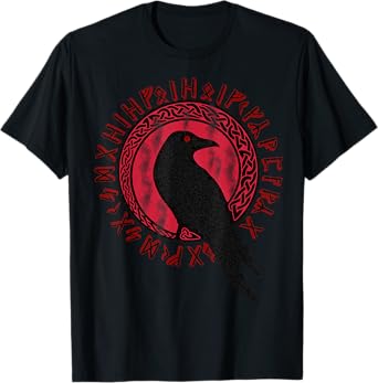 Odin Ravens Huginn & Muninn VEGVISIR TShirt Vikings Myth Tee T-Shirt