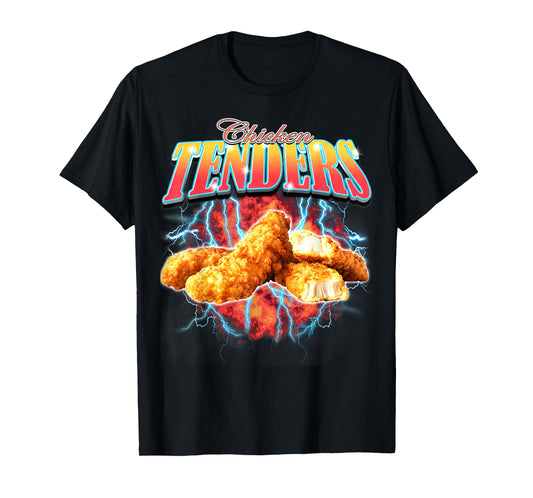 Bootleg Rap Funny Chicken Tenders Vintage 90s Heavy Metal T-Shirt