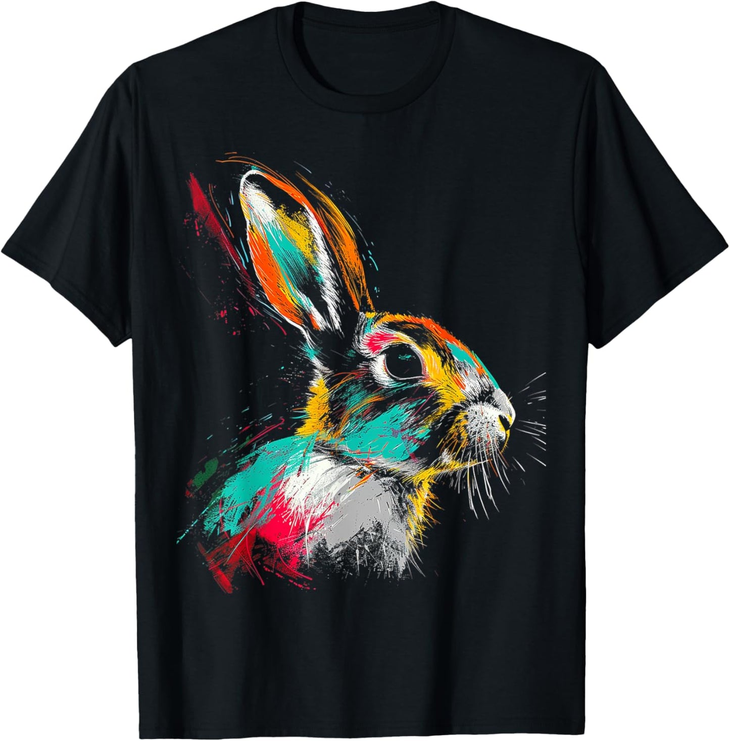 Rabbit Colorful Animal Motif Art Rabbit T-Shirt