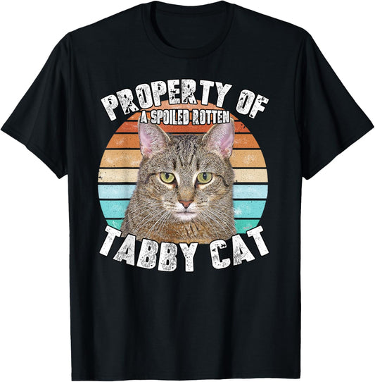 Cat Tabby Lover Vintage Eighties Style Cat Retro Gift T-Shirt