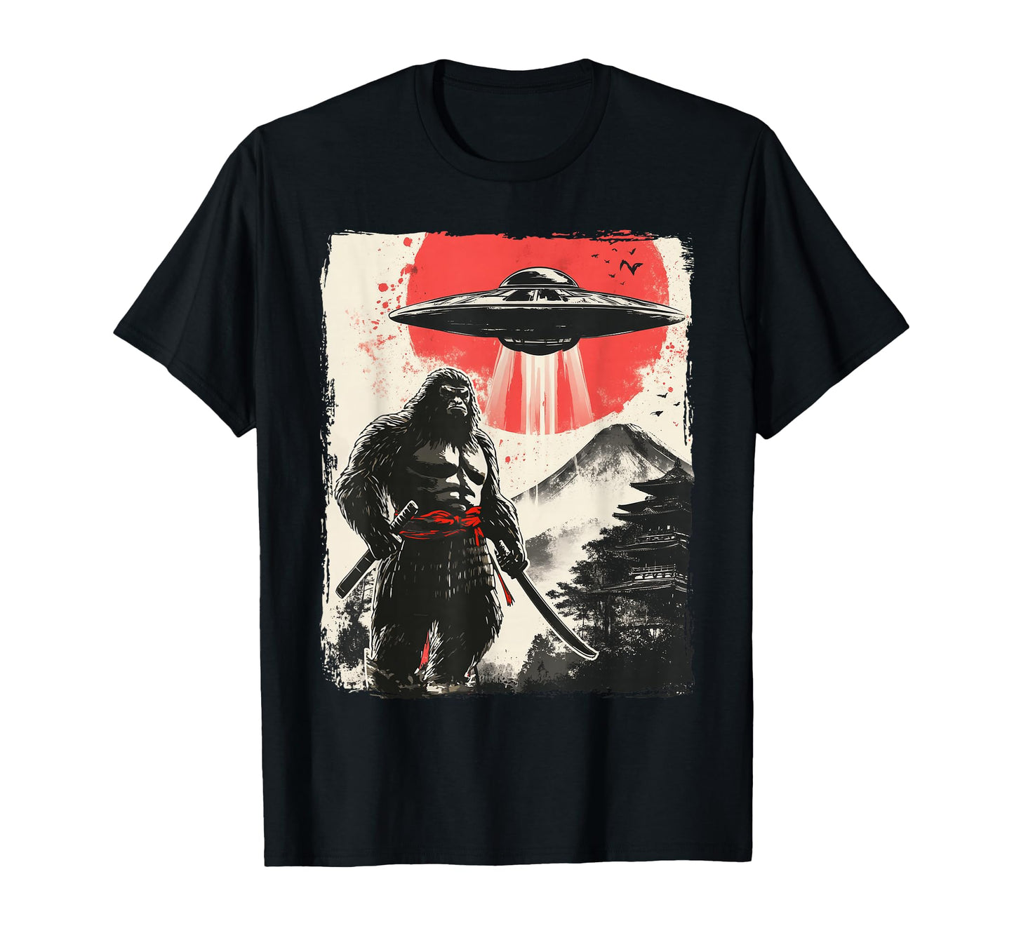 Bigfoot Samurai UFO Japan T-Shirt