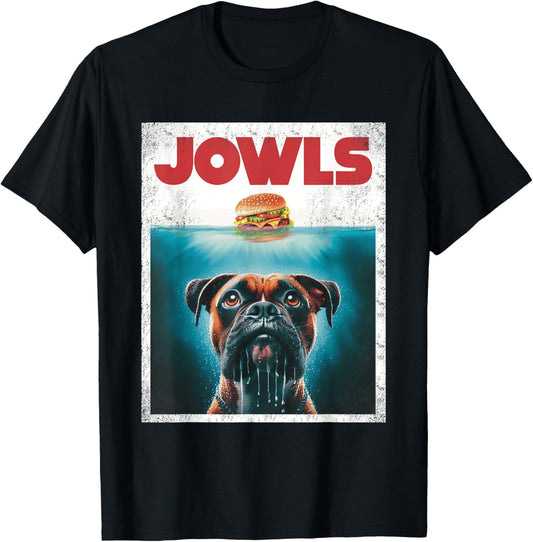 Funny Boxer Brown Brindle Jowls Burger, Wigglebutt Dog Mom T-Shirt