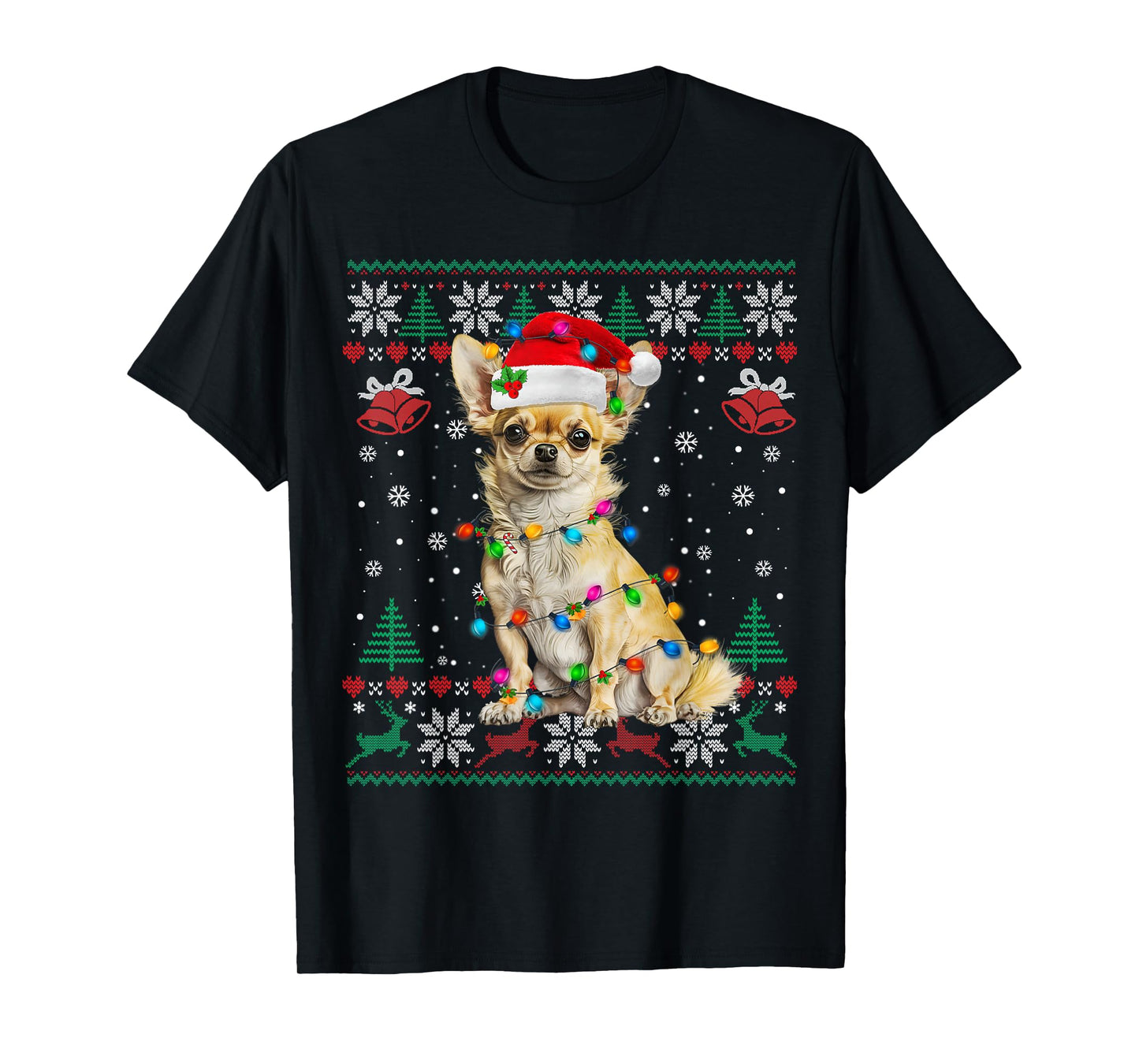 Chihuahua Christmas Santa Ugly Sweater Dog Lover Xmas T-Shirt