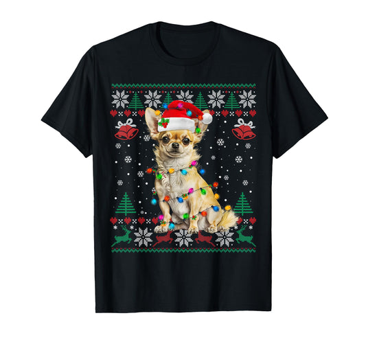 Chihuahua Christmas Santa Ugly Sweater Dog Lover Xmas T-Shirt