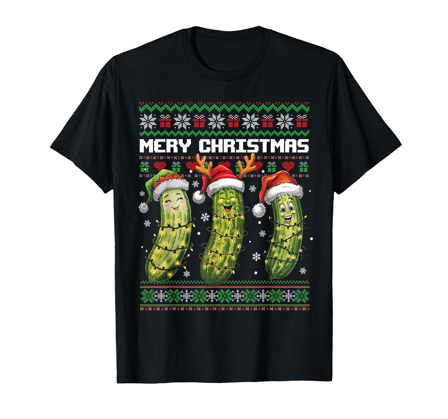 Pickle Lovers Funny Christmas Pajama Family Grandma Mom Kids T-Shirt