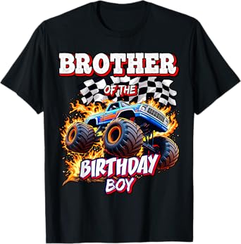 Brother of the Birthday Boy Monster Truck Birthday T-Shirt