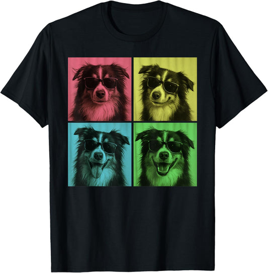 Australian Shepherd Pop Art Funny Dog Lover Photo Booth T-Shirt
