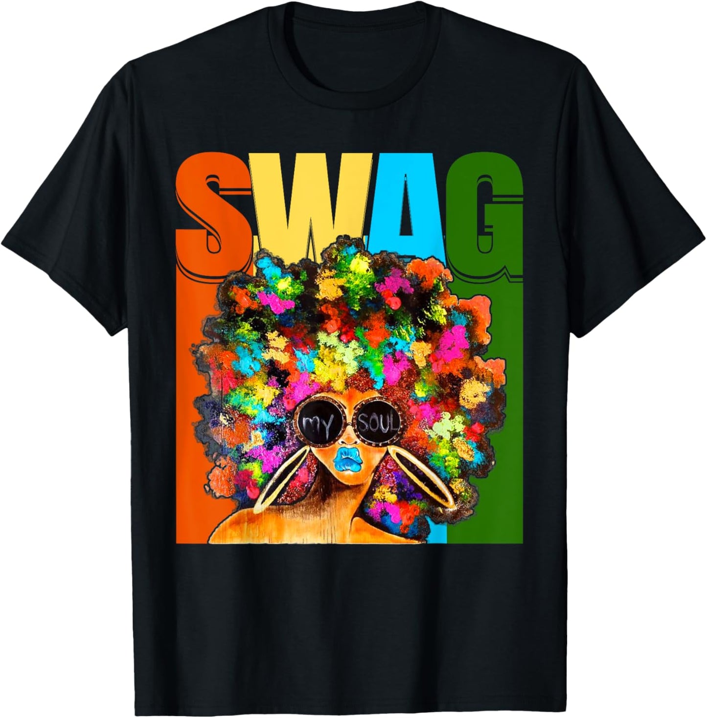 Vintage Retro Swag Melanin Black Afro Queen Woman Gift T-Shirt