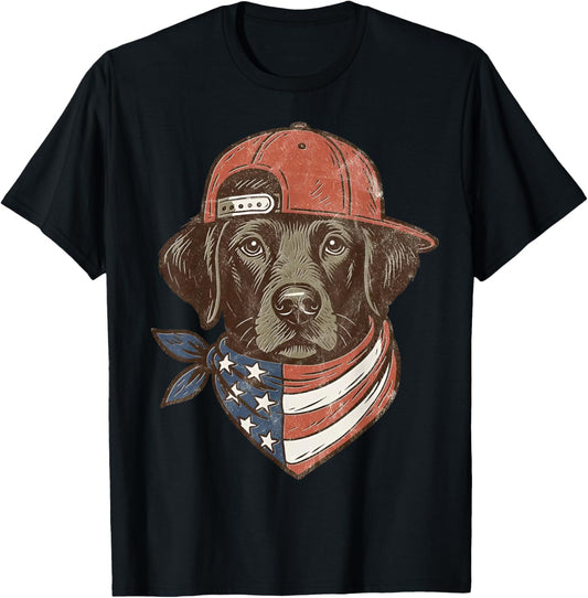 Patriotic Labrador Retriever Dog Merica US Flag 4Th Of July T-Shirt