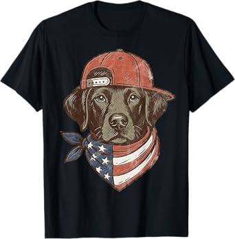 Patriotic Labrador Retriever Dog Merica US Flag 4Th Of July T-Shirt