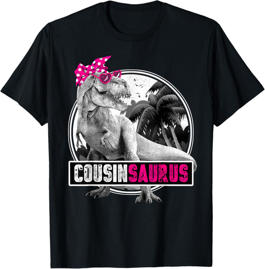 Dinosaur Family Dinosaurier T-Shirt - Women, Dinosaur Fans - Black - T-Shirt - Short Sleeve - Small - Classic Fit - Cotton 60%, Polyester 40%