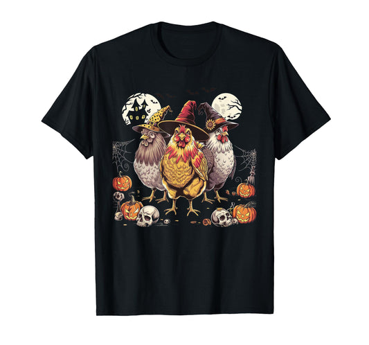 Funny Halloween Chicken Costume Spooky Season Chickens Witch T-Shirt