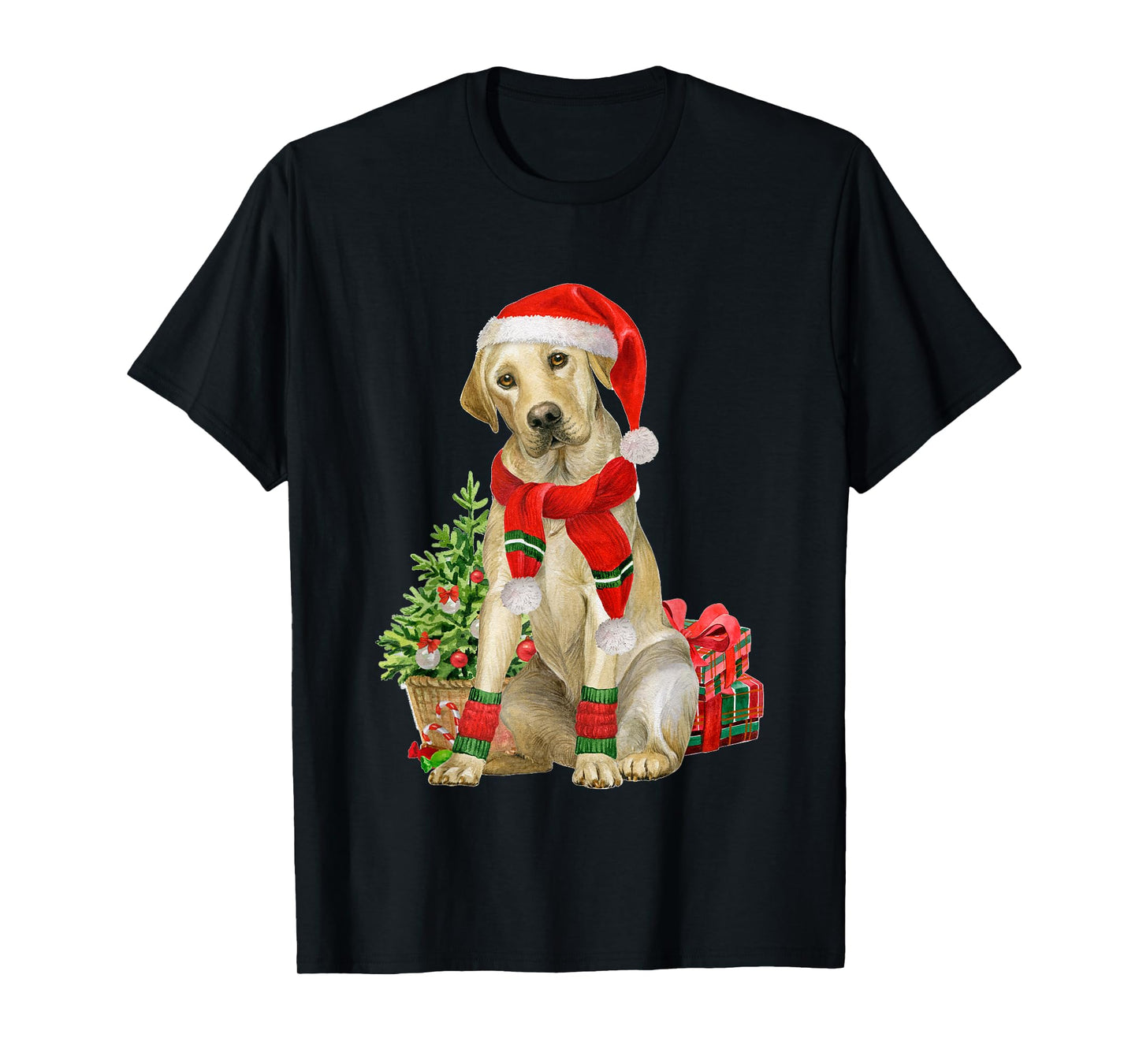 Yellow Lab Labrador Christmas Tree Dog Lover Xmas Pajama T-Shirt