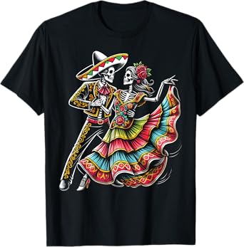 Dia De Los Muertos Skeletons Dancing Mexican Day Of Dead T-Shirt