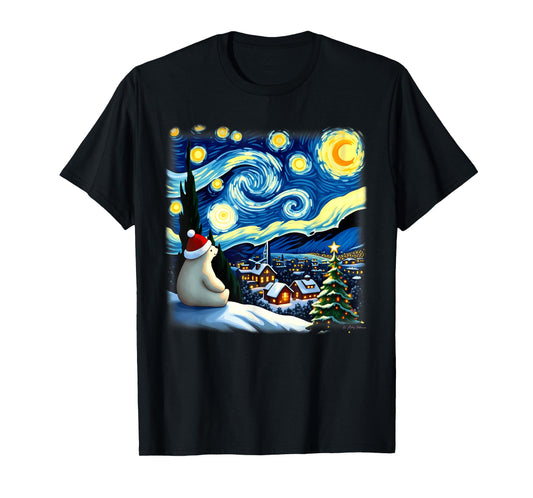 Christmas Polar Bear Starry Night T-Shirt