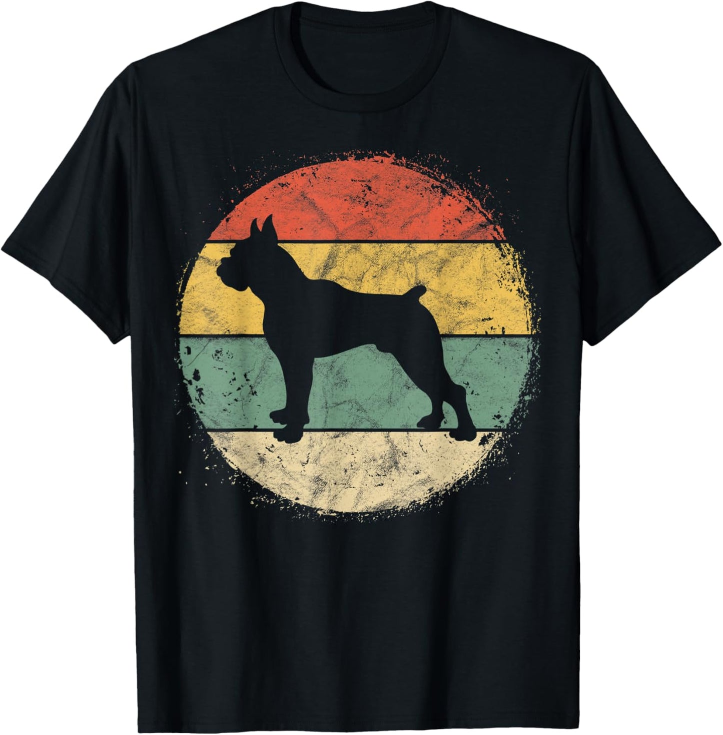 Circular Retro Boxer Owner Gift Boxer Dad Mom T-Shirt