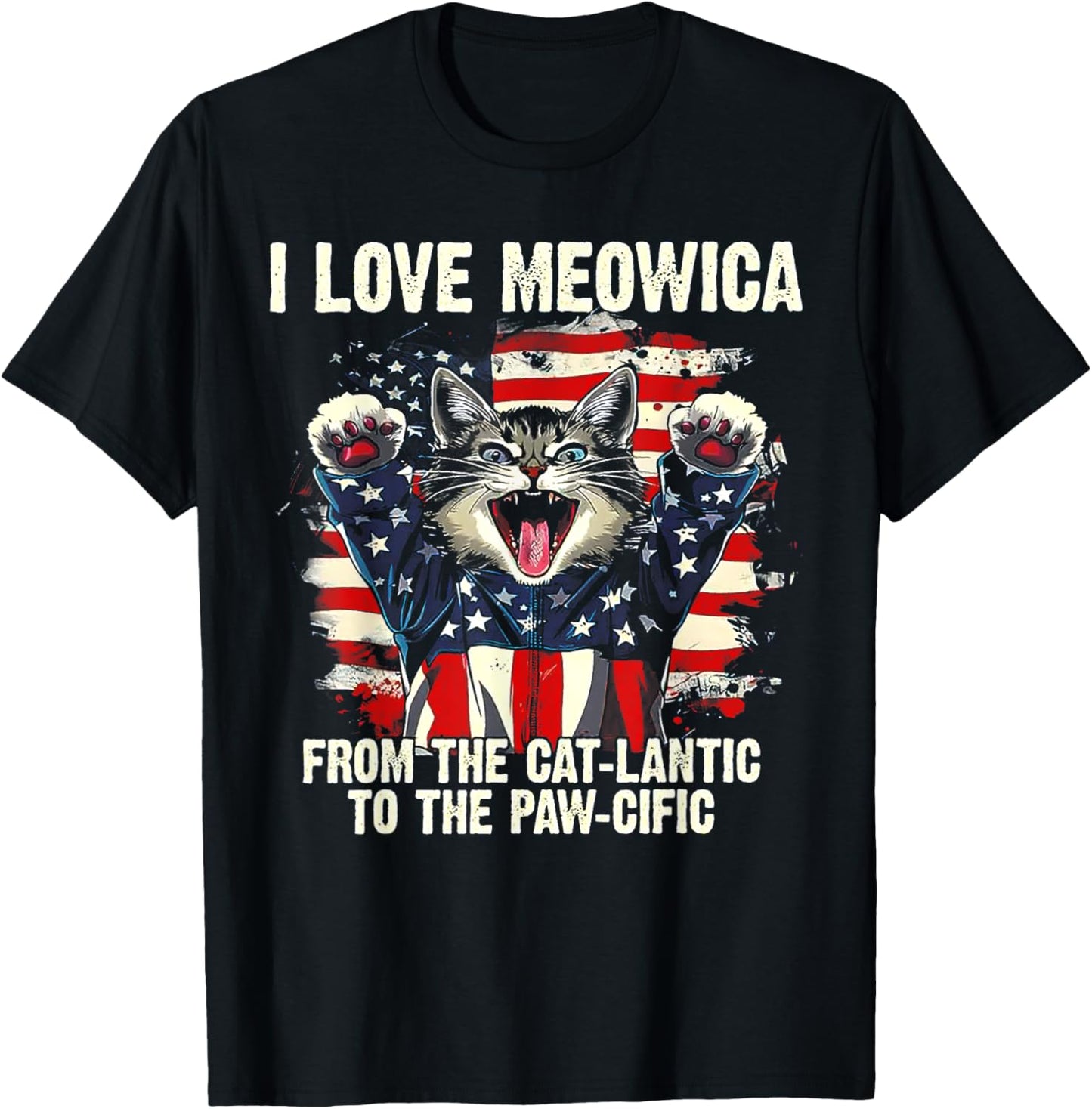 I Love Meowica From The Cat-lantic To The Paw Cific T-Shirt
