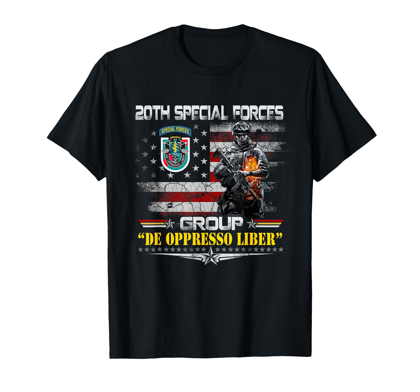 20th Special Forces Group Veteran Flag Patriotic Vintage Men T-Shirt