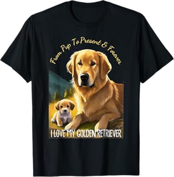 I Love My Golden Retriever Dog Men Women Girls Kids T-Shirt