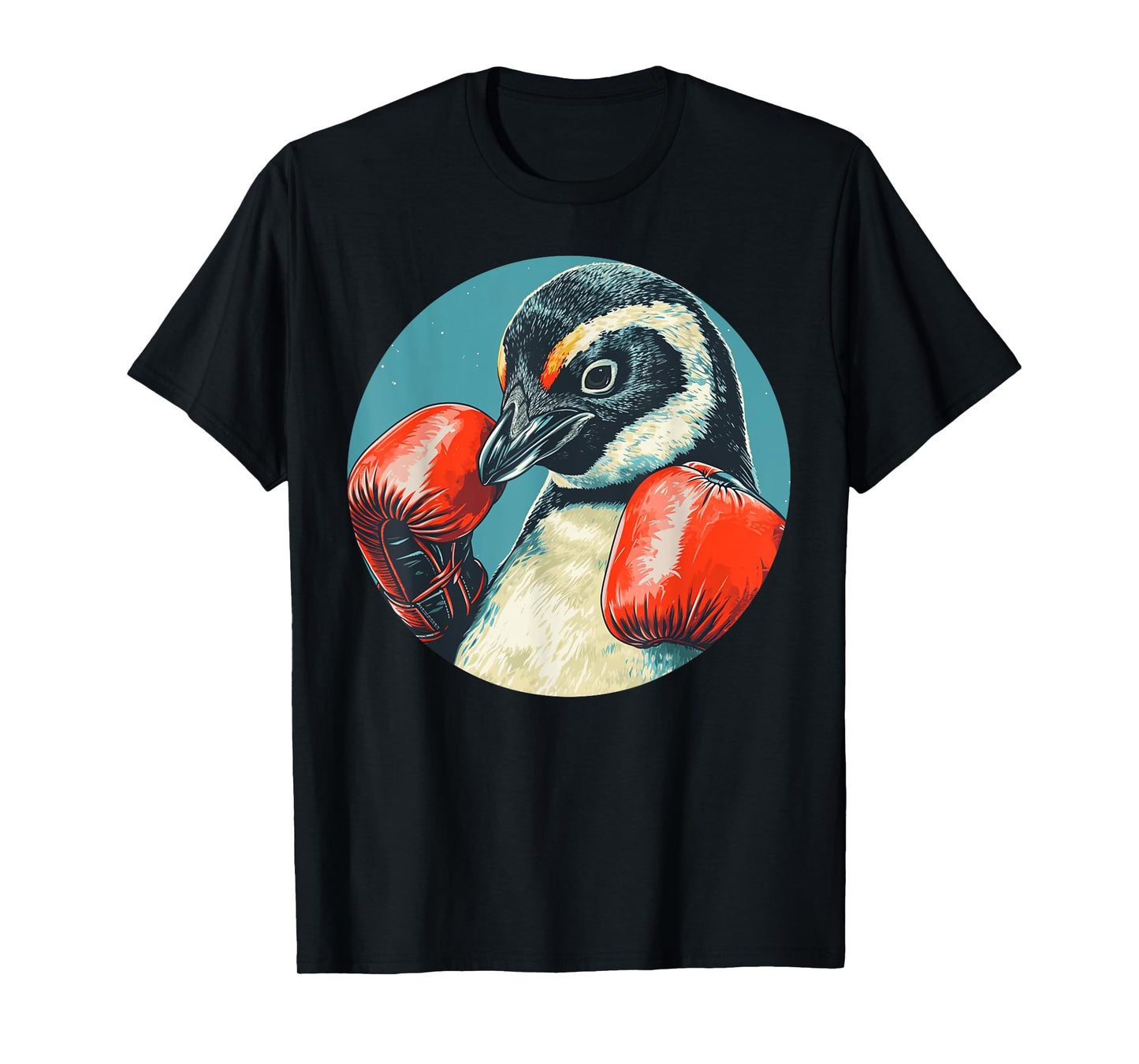 Funny looking penguin with boxing gloves costume T-Shirt