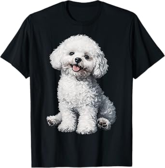 Bichon Frise Dog Motif Pet Illustration Bichon Frise Men Women Kids T-Shirt