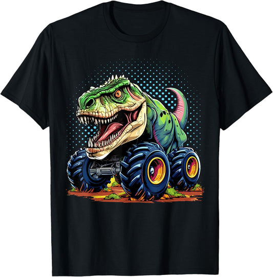 Monster Truck Dinosaur T-Rex Birthday Boy T-Shirt